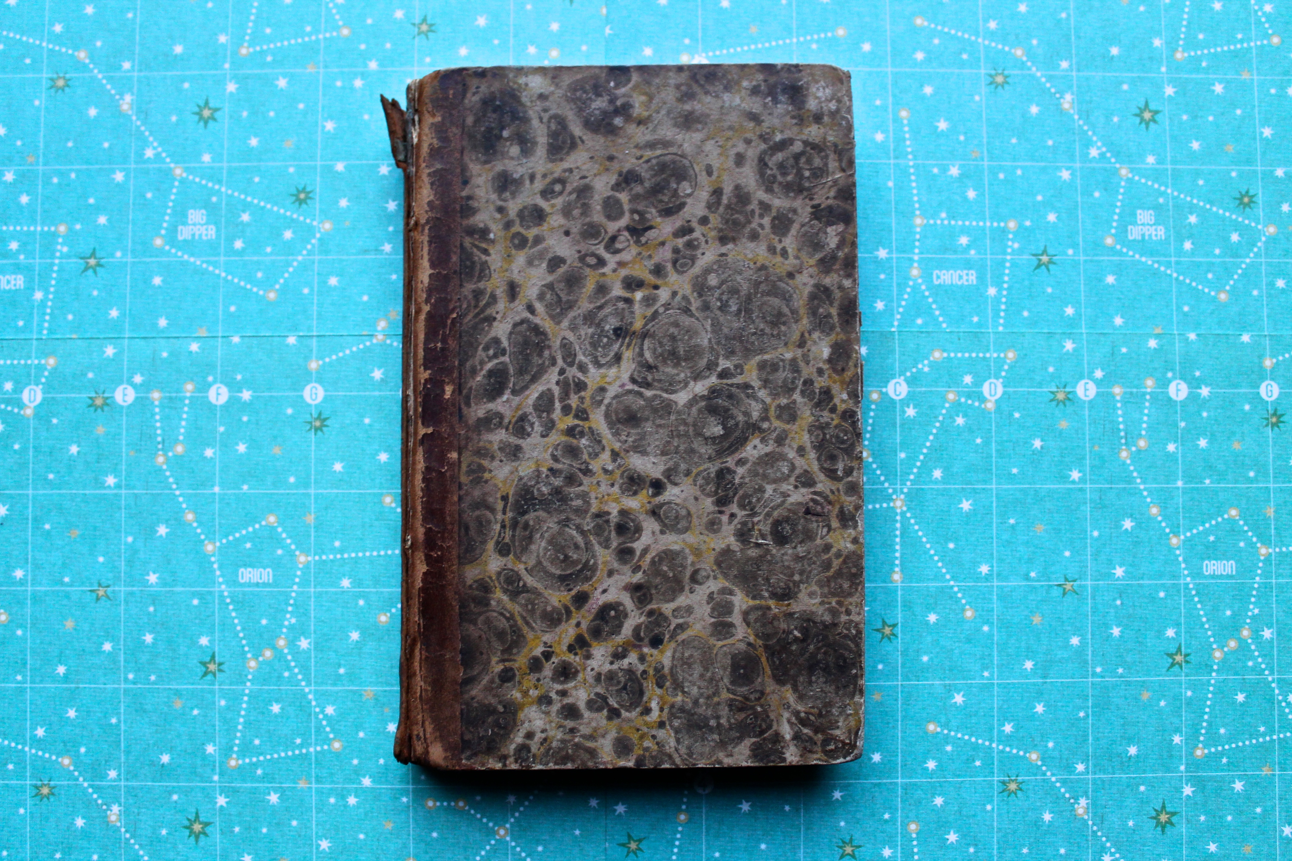 elements of astronomy antique book miss used books paper marbling